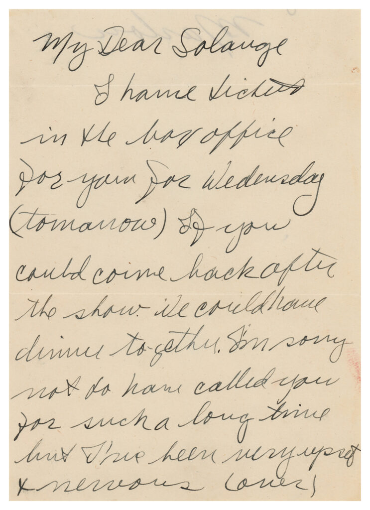 First side of Marlon Brando's invitation to the Broadway production of A Streetcar Named Desire.