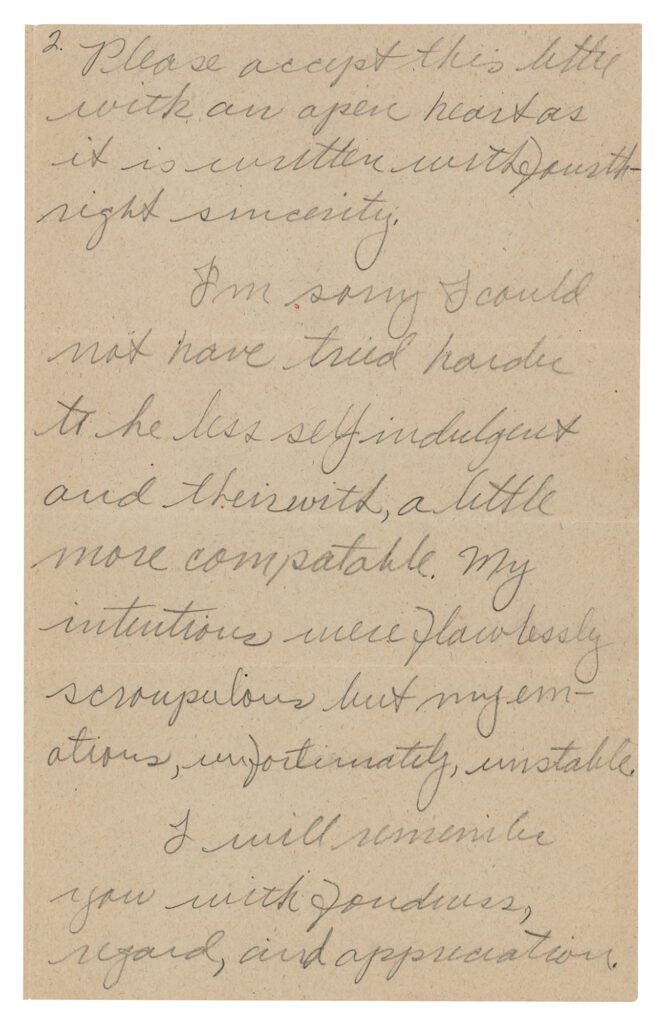 The second page of the break-up letter.