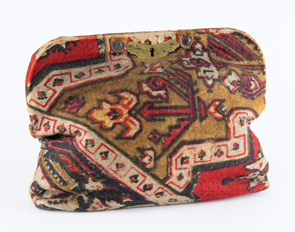 This colorful woolen carpet bag was given by Abraham Lincoln to Union soldier Levi Fisher while he was in recovery from injuries suffered in the Battle of Cold Harbor. This artifact sold for $17,840.