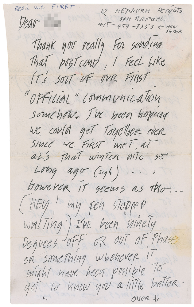 The first page of Garcia's sic page letter. The first section is written in pen before Garcia switched to pencil.