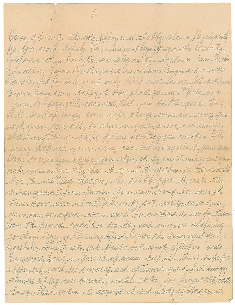 The second page of Capone's handwritten letter.