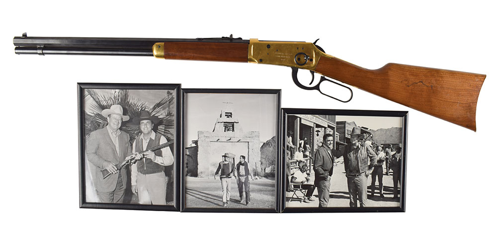 A 1966 Winchester Centennial carbine John Wayne presented to his friend Bob Shelton.