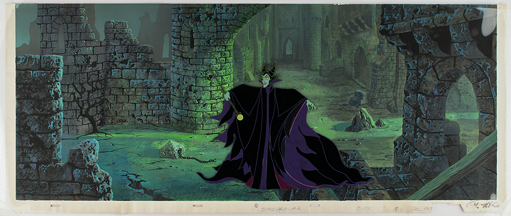 RR Auction sold this production cel and production background of the evil sorceress in her decrepit castle for a startling $15,538 in February 2021.