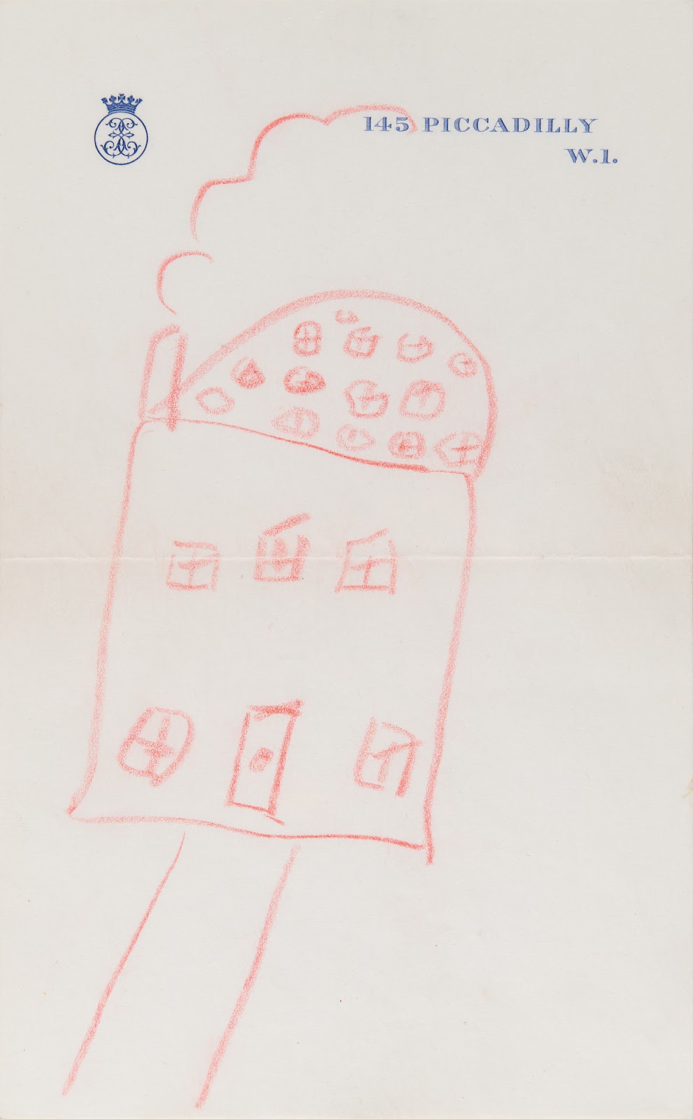 Queen Elizabeth II’s early drawing, created when she was just between the ages of four and six years old.