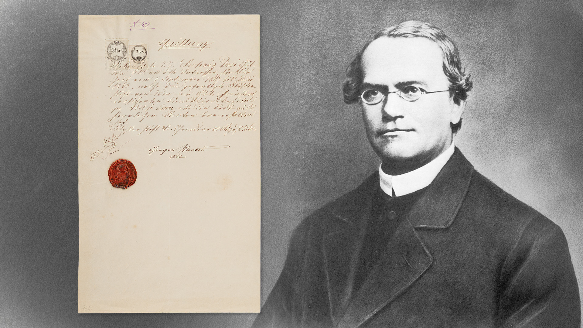 Gregor Mendel signed 1868 document St Thomas Abbey Brno genetics founder auction
