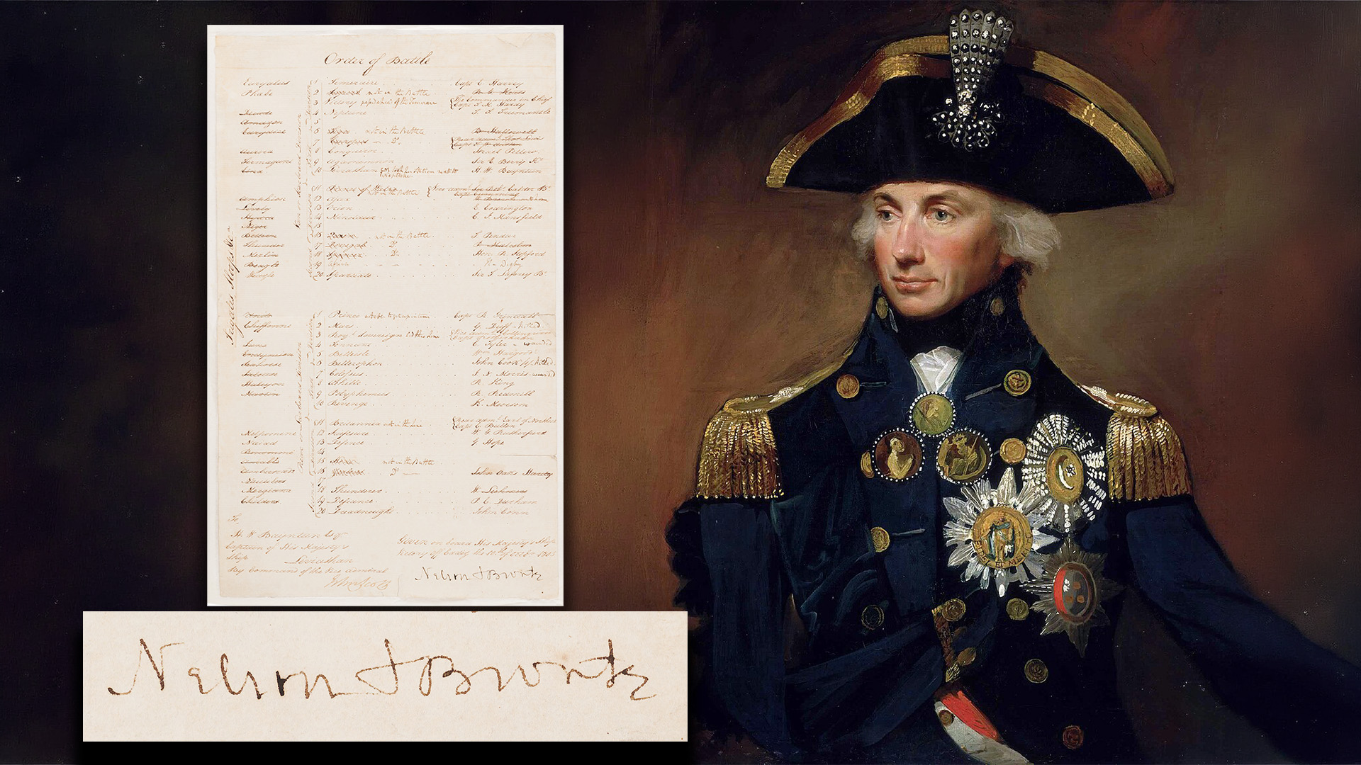 Horatio Nelson signed “Order of Battle” document issued from HMS Victory before the Battle of Trafalgar, sold at RR Auction
