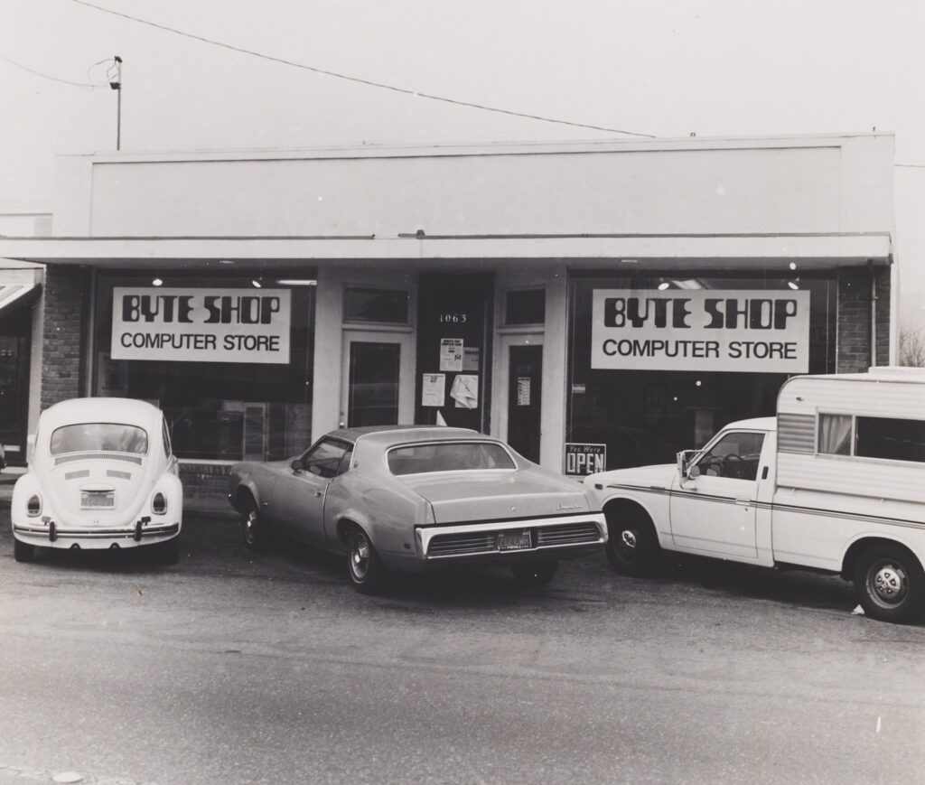 The Byte Shop computer store storefront, mid-1970s