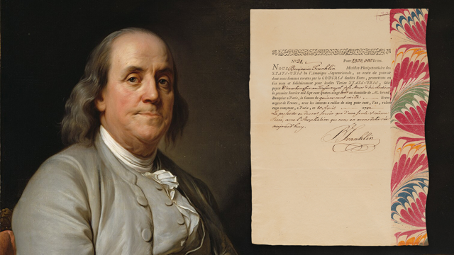 Benjamin Franklin twice-signed 1782 promissory note documenting France's Revolutionary War loan to the United States
