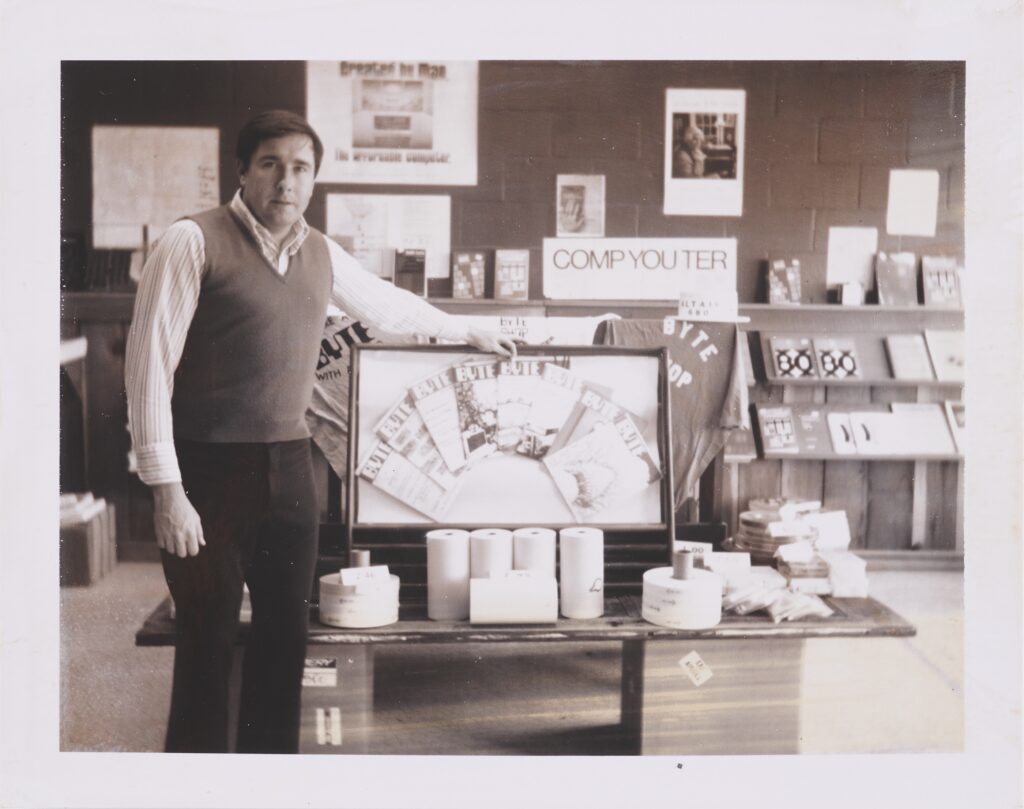 Byte Shop founder Paul Terrell in his computer store, 1976
