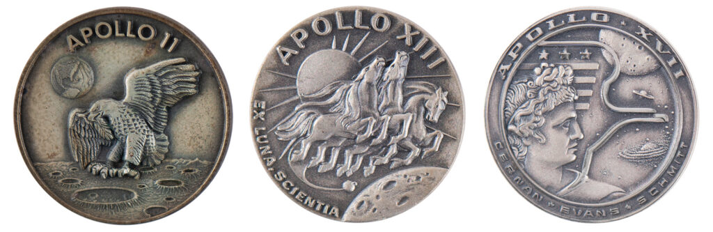 Group of sterling silver Apollo Robbins medallions